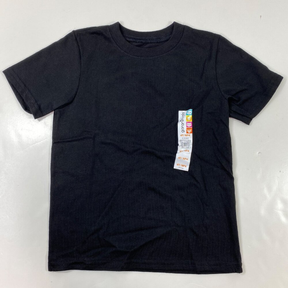 Garanimals Toddler Boys Girls Short Sleeve Solid Black Tee Tshirt Top Size 4T